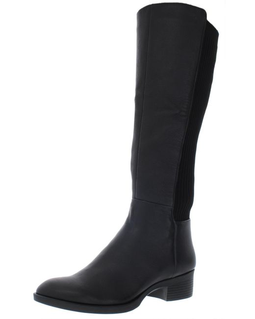 Kenneth Cole Black Levon Boot Zipper Tall Riding Boots