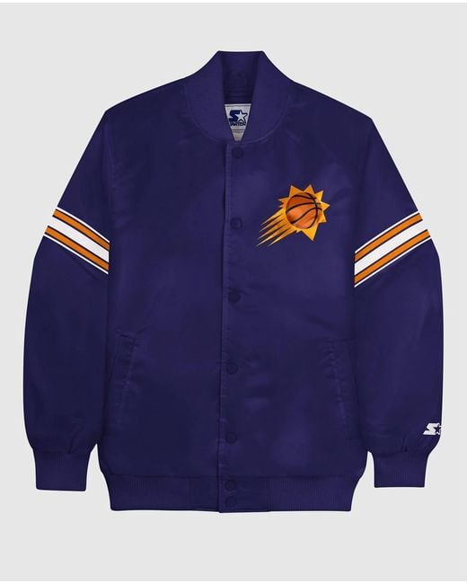 Starter Blue Phoenix Suns Satin Full-Snap Jacket for men