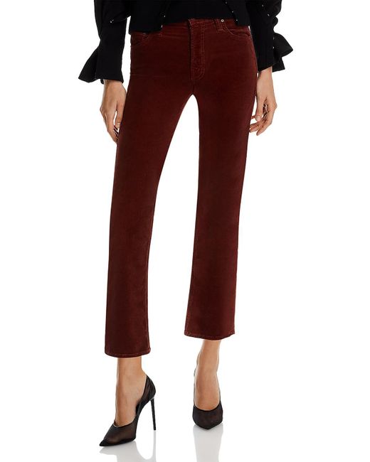 Mother Red Mid-rise Corduroy Ankle Jeans