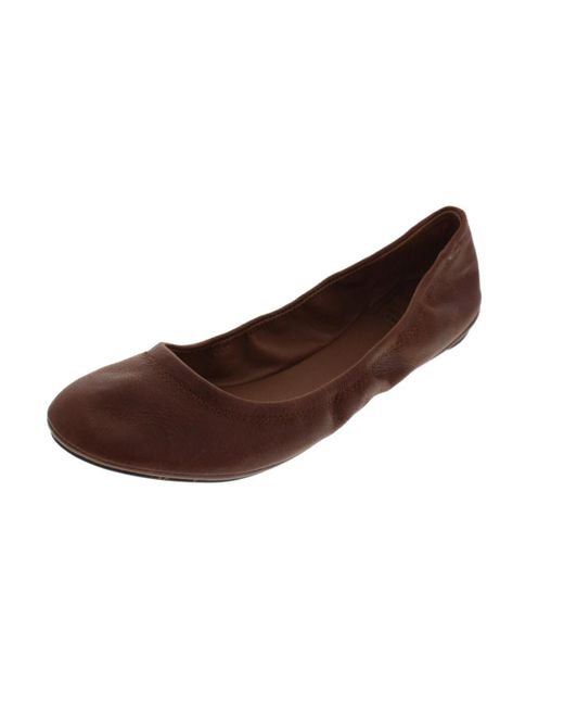 Lucky Brand Brown Emmie Leather Round-toe Ballet Flats