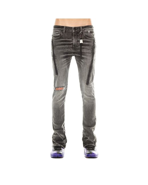 Cult Of Individuality Men's Gray Punk Super Skinny Jeans