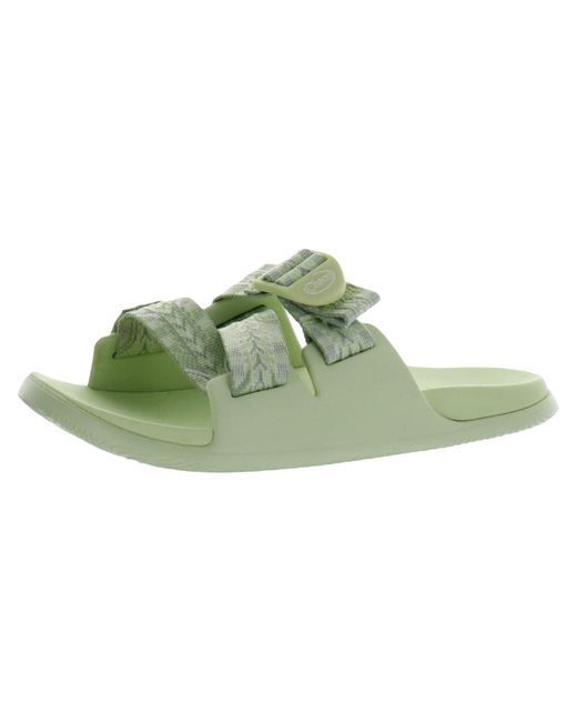 Chaco Green Chillos Adjustable Padded Slide Sandals