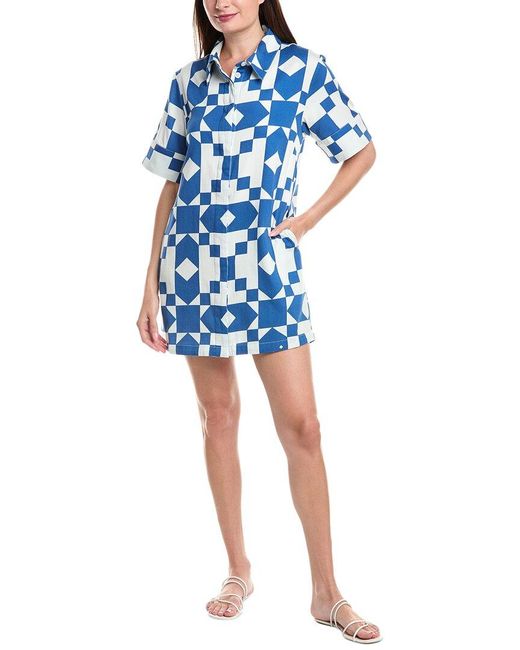 Sea Blue Tanya Print Shirtdress