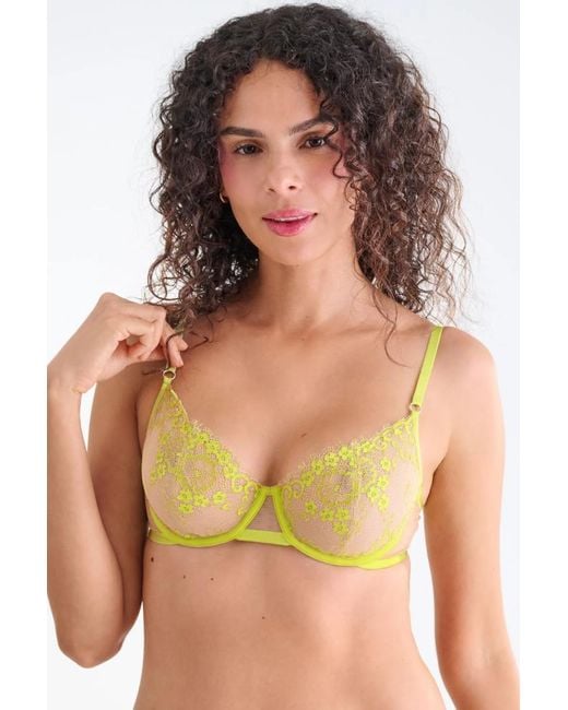 TRUEDAMES Green Delicate Demi Support Bra