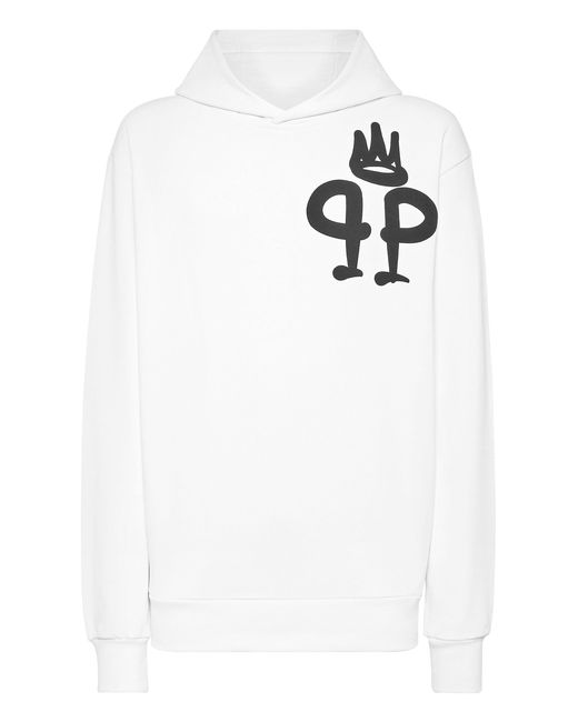 Philipp Plein White Hoodie Sweatshirt Ls King Plein for men