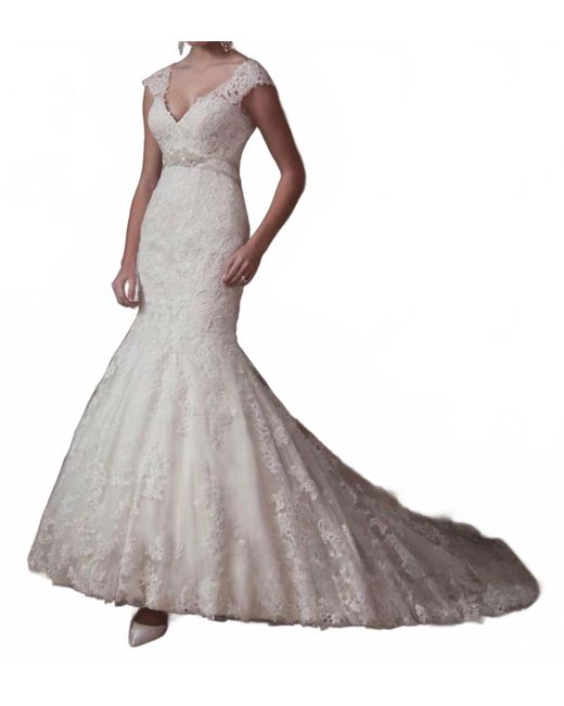 Karelina Sposa Brown Fit And Flare Wedding Dress