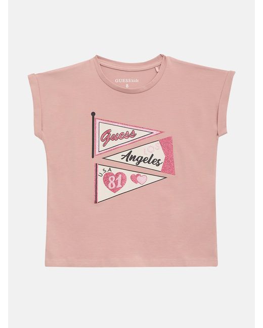 Guess Pink Chris Banner Tee (7-14)