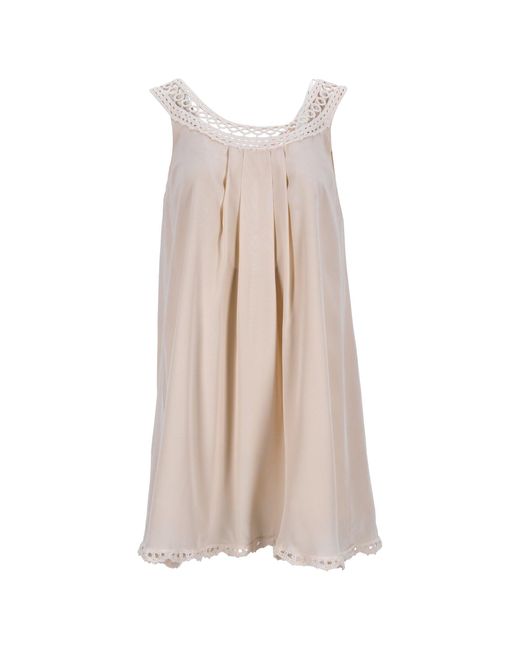 Temperley London Brown Swiss Dot Lace Straps Mini Dress