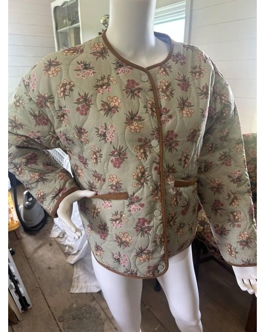 Thml Natural Floral Pattern Quilted Jacket