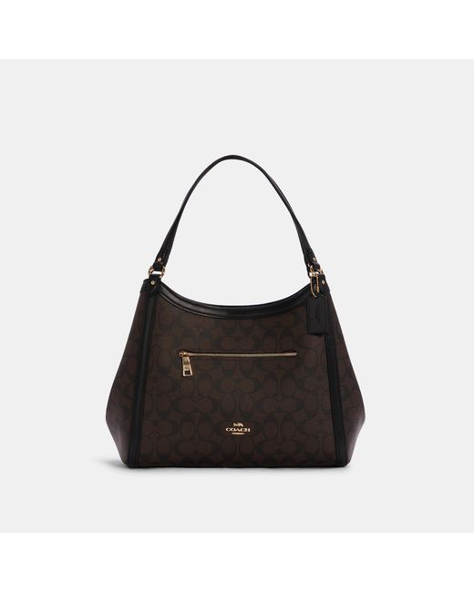 COACH Kristy Shoulder Bag In Signature Canvas in Gold/Brown Black (Black) Save 15 Lyst