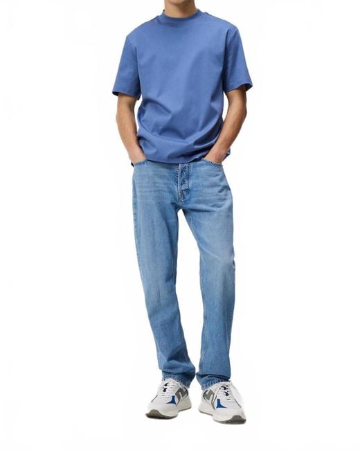 J.Lindeberg Blue Ace Mock Tee for men