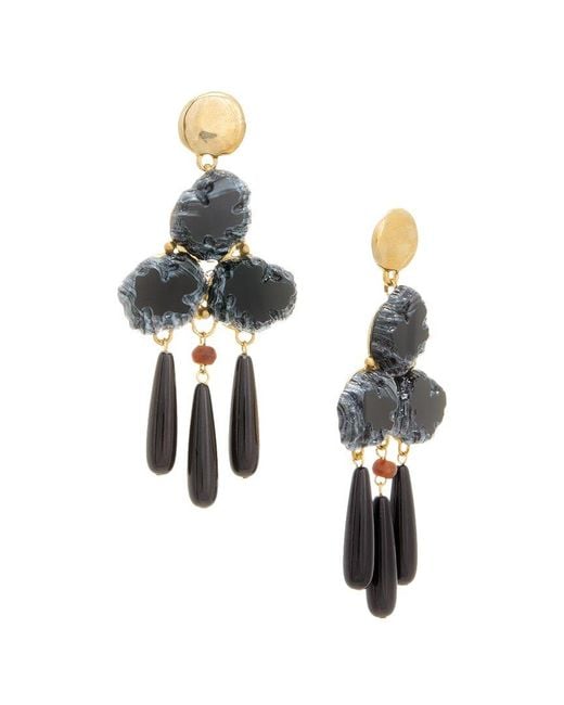 Trina Turk Multicolor Kjl Square Top Drop Post Earrings