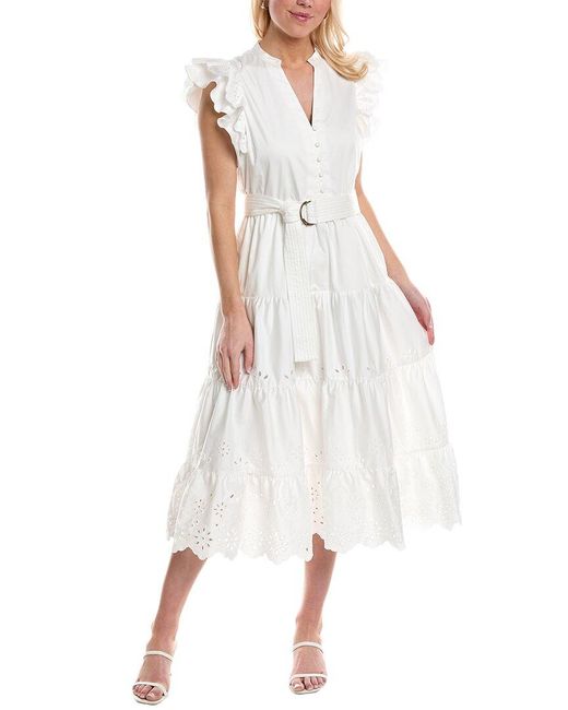 CROSBY BY MOLLIE BURCH White Kemble Midi Dress
