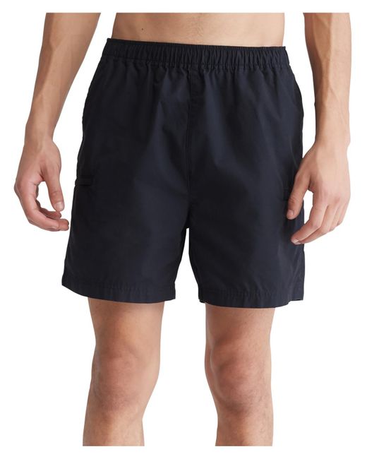 Calvin Klein Blue Poplin Pull On Casual Shorts for men