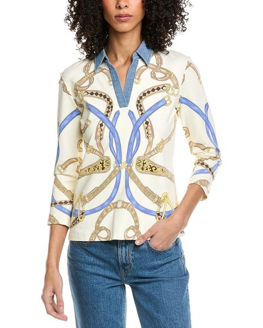 J.McLaughlin White Greens Top