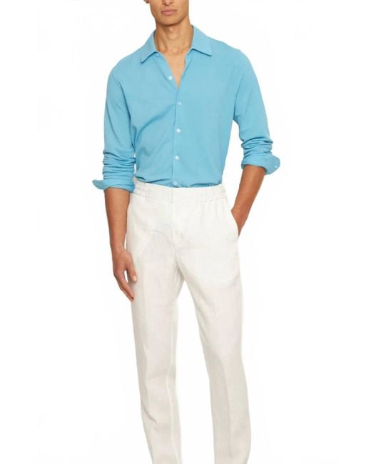 Orlebar Brown Blue Giles Pique Shirt for men