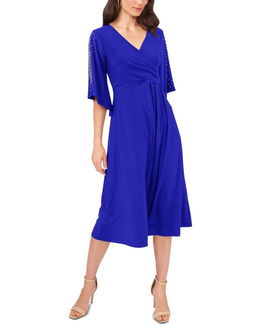 Msk top blue dress