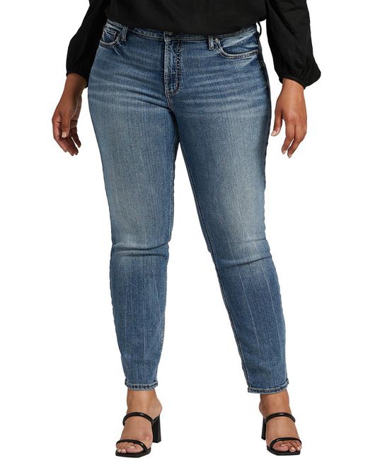 Silver Jeans Co. Blue Suki Mid-rise Curvy Fit Straight Leg Jeans