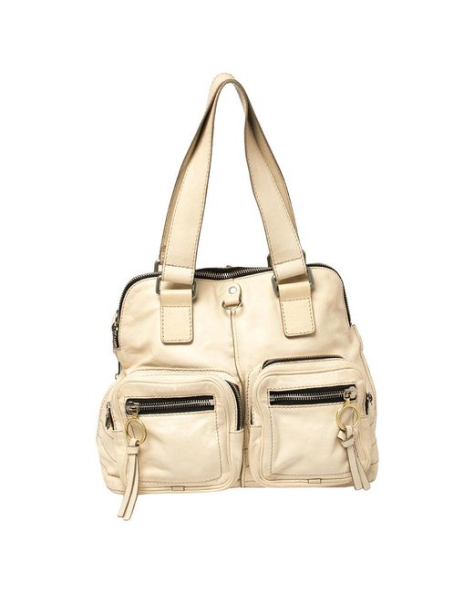 Chloé Natural Leather Large Betty Satchel