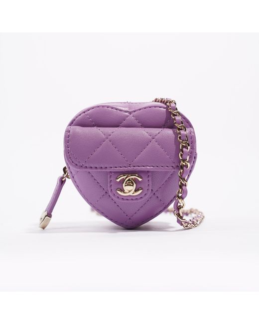 Chanel Purple Heart Bag 22s Micro