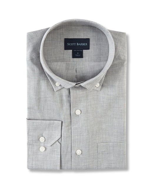 Scott Barber Gray Heathered Chambray Solid for men