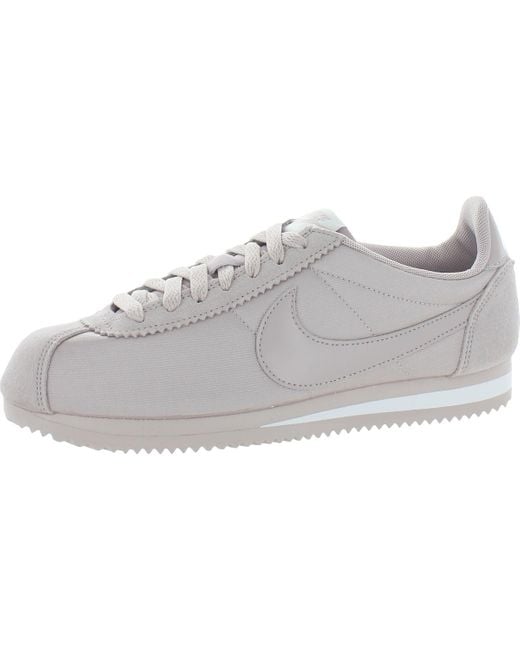 Nike Gray Classic Cortez Suede Trim Lace-Up Running Shoes
