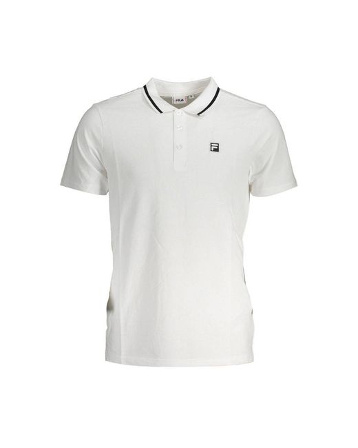 Fila White Cotton Polo Shirt for men
