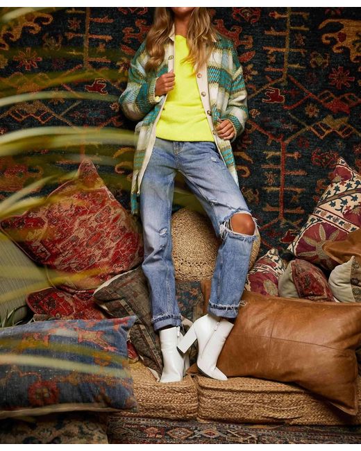 Davi & Dani Multicolor Plaid Open Jacket