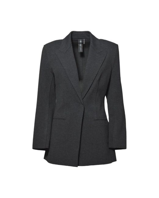 Norma Kamali Black Single-Breasted Tailored Blazer