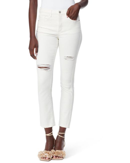 Sam Edelman White Linnie Mid-rise Distressed Flare Jeans