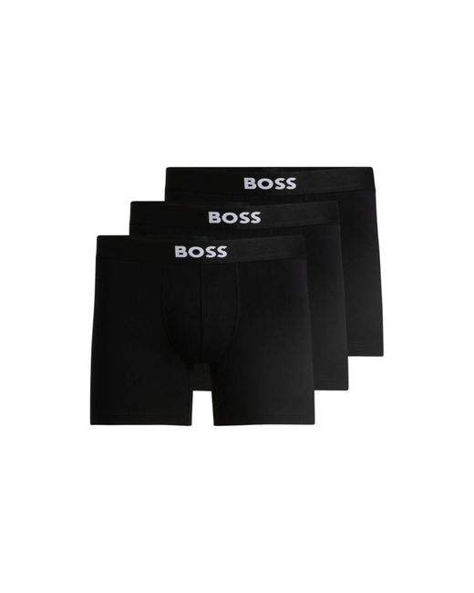 Boss Black Two-Pack Of Stretch-Cotton Boxer Briefs With Logo Waistbands for men