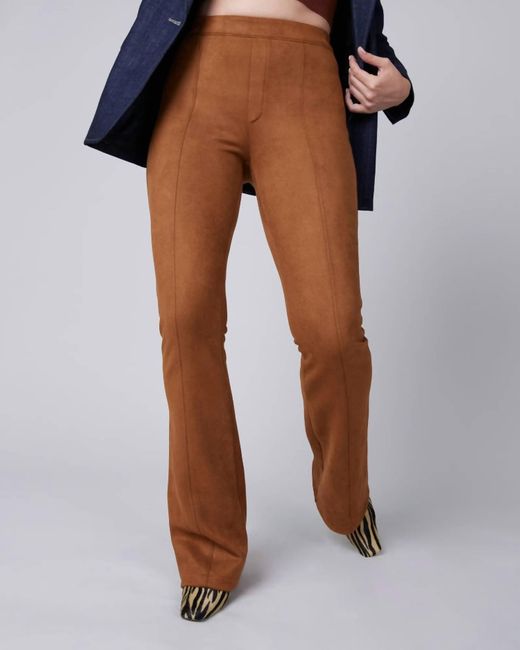 Spanx Brown Faux Suede Flare Pant