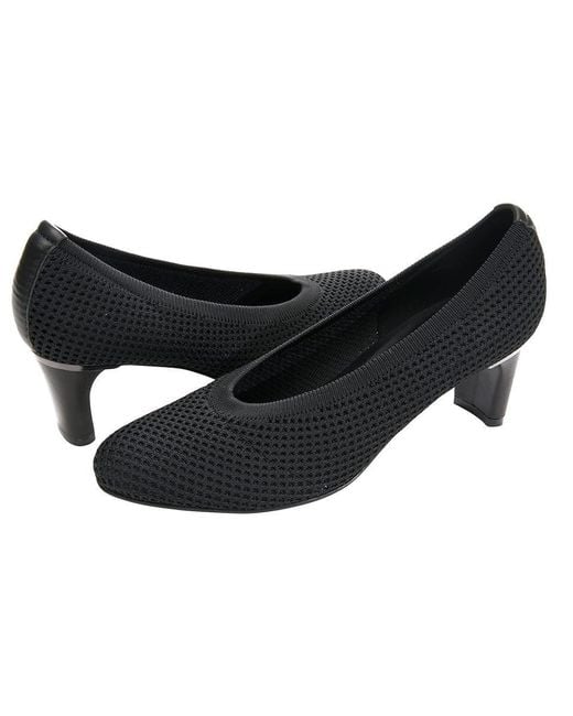 Vaneli Black Darrie Pumps Stretch Knit Slip On Block Heel Jobb1958