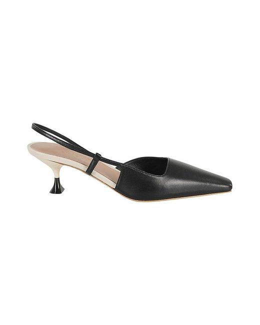 3Juin Black Kira Pumps With Sculptural Heel And Square Toe