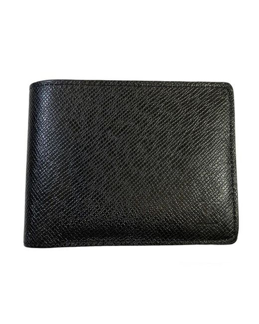 Louis Vuitton Black Portefeuille Multiple Leather Wallet (pre-owned) for men
