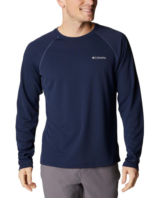 Columbia Blue Omni-shade Fitness Pullover Top for men