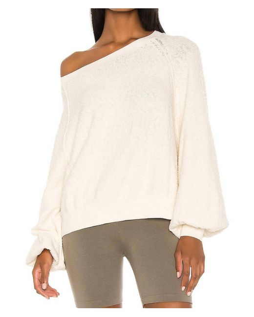 Free People White Found My Friend Pullover