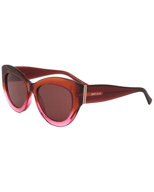 Jimmy Choo Red Xena 54mm Polarized Sunglasses