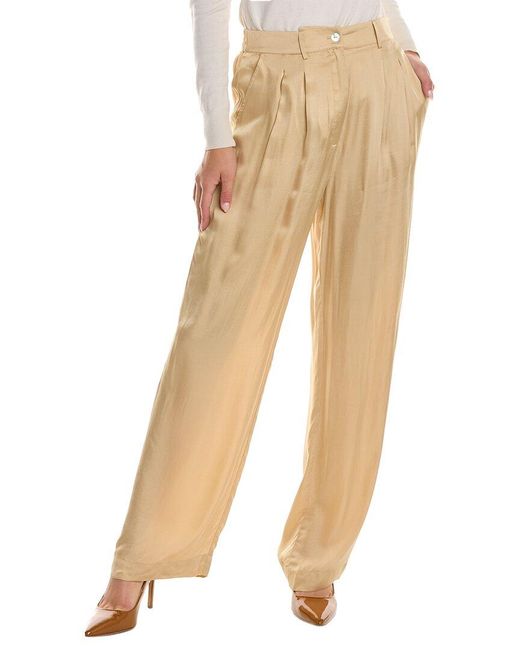 DONNI. Natural Silky Pleated Trouser