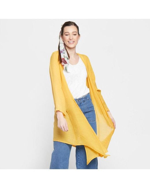 TRUEDAMES Metallic Solid Long Cardigan