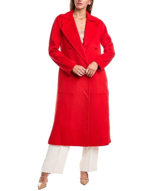 Reiss Red Nrd Sasha Wool-Blend Blindseam Coat