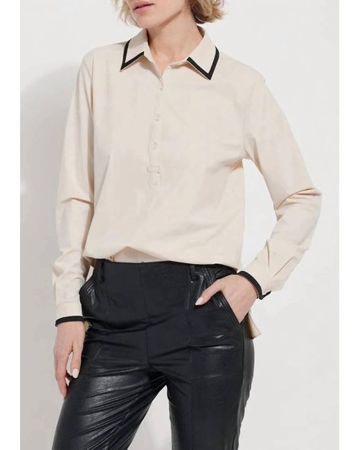Lyssé Natural Diana Shirt With Contrast Trim