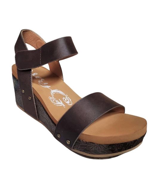 Very G Brown Devon Wedge Sandal