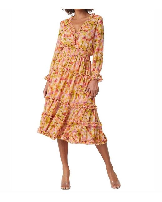 MISA Los Angles Multicolor Nora Midi Dress