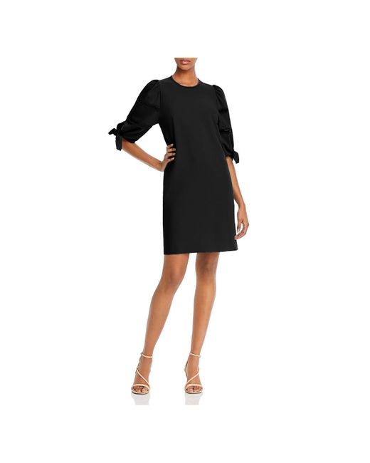 See By Chloé Black Puff Sleeve Cut-out Shift Dress