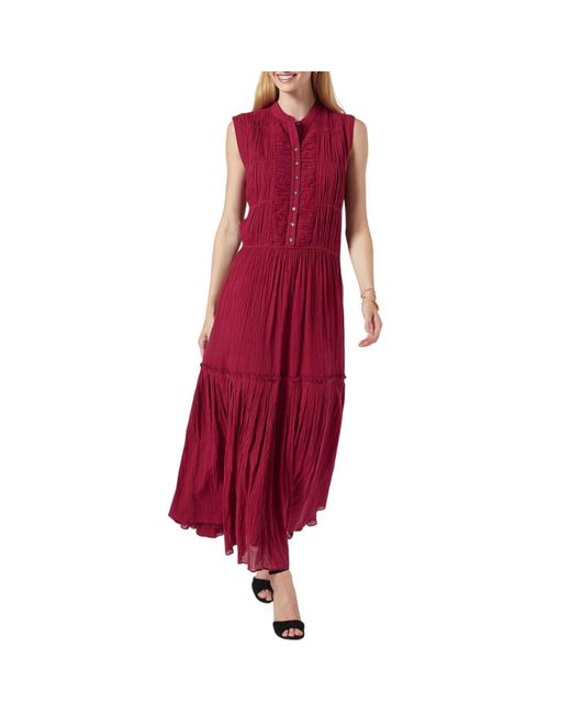 Joie Red Cantralla Maxi Cotton Dress