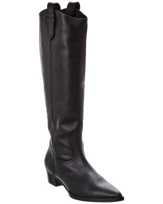 FRAME Black Le Dallas Leather Knee-high Boot