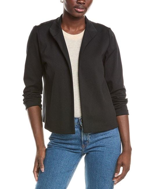 Eileen Fisher Black Stand Collar Jacket