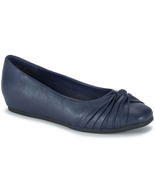 BareTraps Blue Chainey Ruffled Manmade Ballet Flats