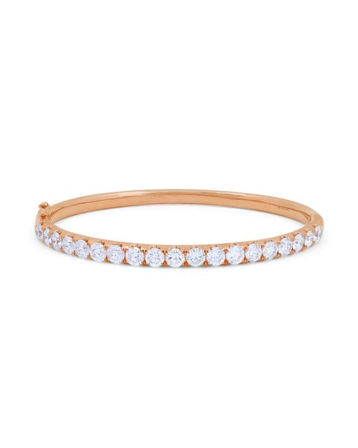 Diana M Metallic 18 Kt Rose Gold Bangle Adorned With 4.81 Cts Tw Of Diamonds